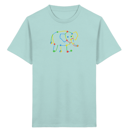 Farbpunkt Elefant Kinderzeichnung - Kinder Bio T-Shirt