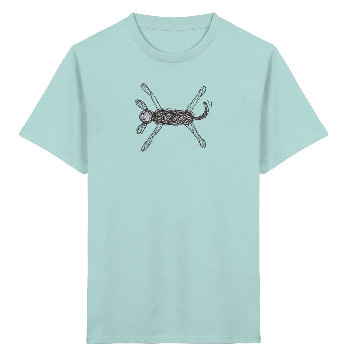 Hund von oben gezeichnet - Kinder Bio T-Shirt