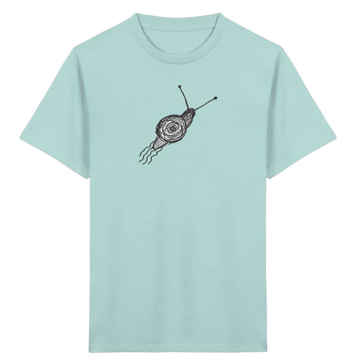 Schnecke von oben Kinderzeichnung - Kinder Bio T-Shirt
