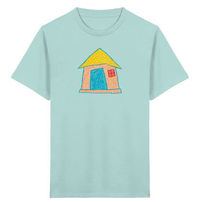 Pfirsichfarbenes Türhaus für Kinder - Kinder Bio T-Shirt