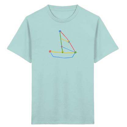 Buntes Farbpunkt Segelboot - Kinder Bio T-Shirt