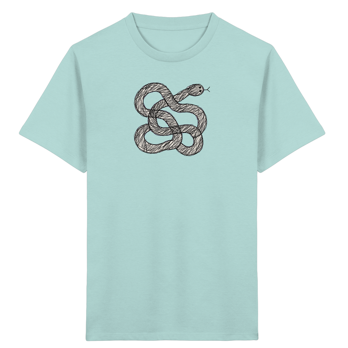 Schlange von oben gezeichnet - Kinder Bio T-Shirt