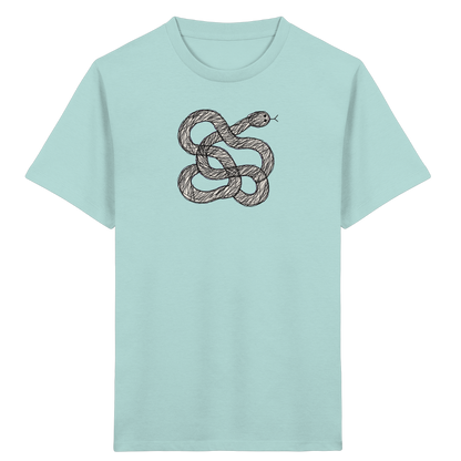 Schlange von oben gezeichnet - Kinder Bio T-Shirt