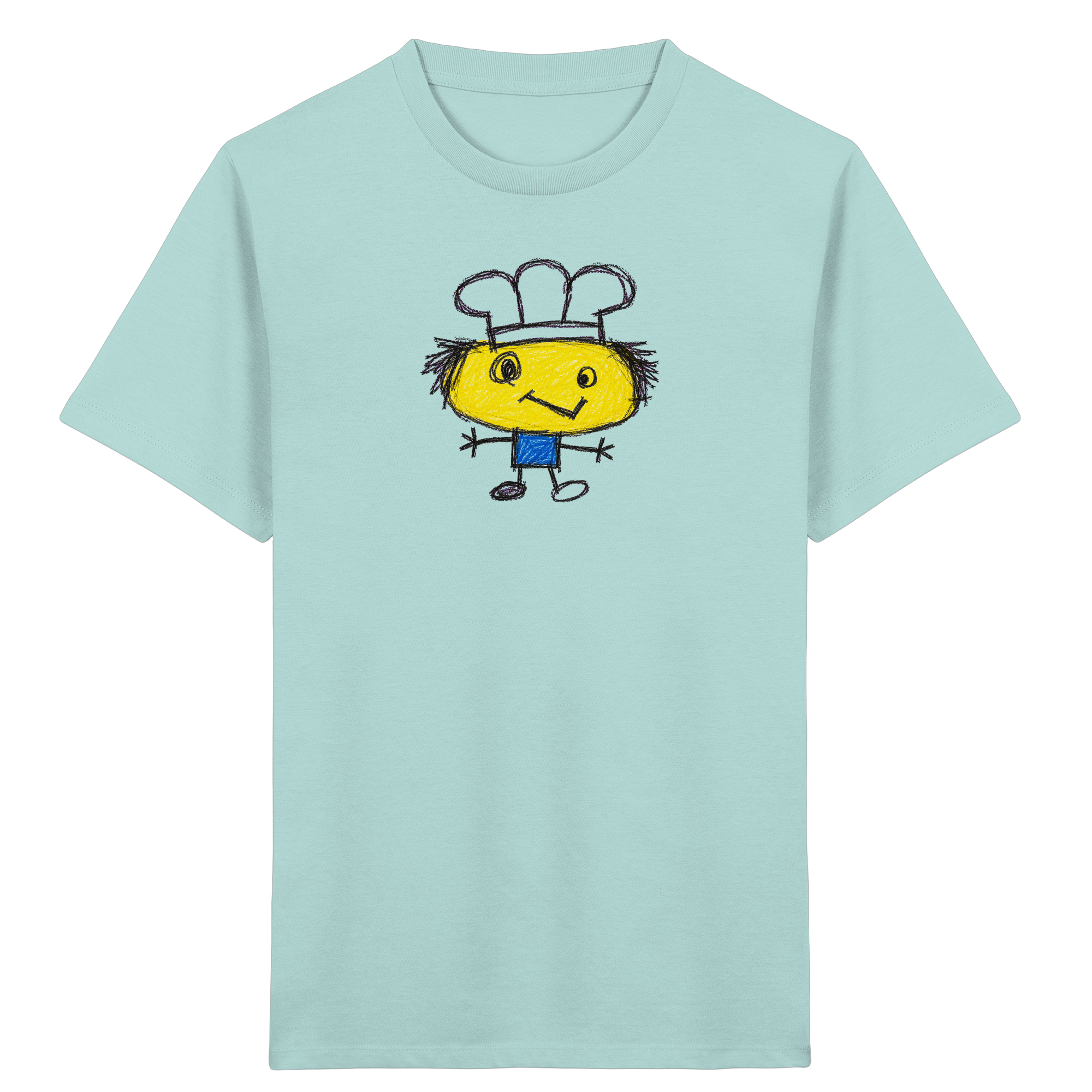Kinder T-Shirt – Kritzelkopf mit Kochmütze