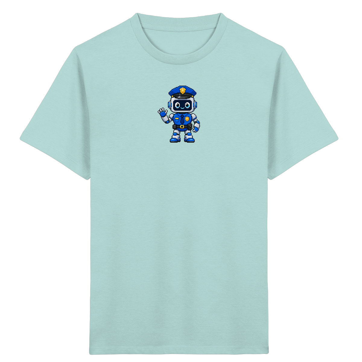 Pixel Roboter Polizei: Winkendes Kinder-T-Shirt - Kinder T-Shirt