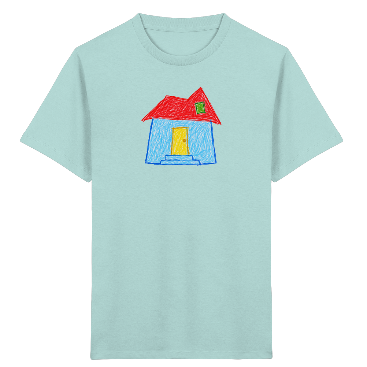 Rotes Knickdachhaus für Kinder - Kinder Bio T-Shirt