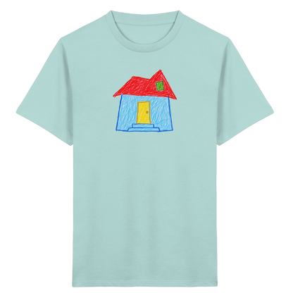 Rotes Knickdachhaus für Kinder - Kinder Bio T-Shirt