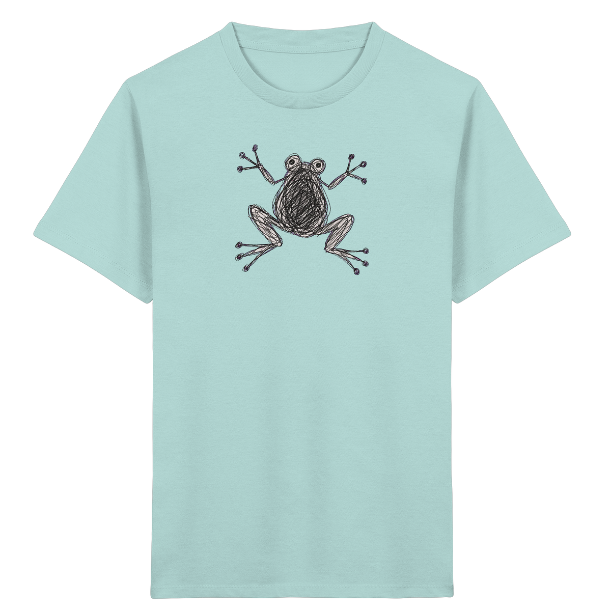 Frosch von oben Kinderzeichnung - Kinder Bio T-Shirt