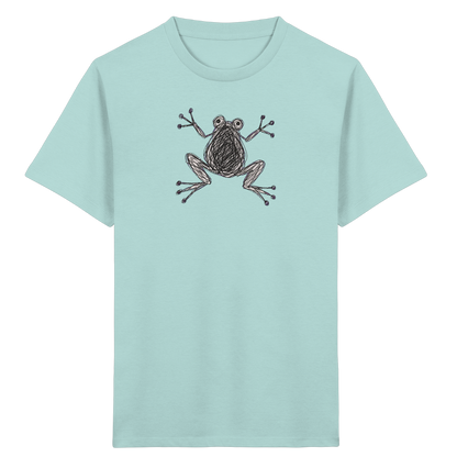 Frosch von oben Kinderzeichnung - Kinder Bio T-Shirt