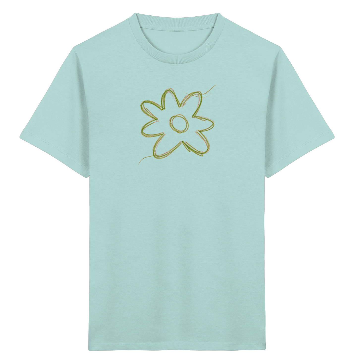 Grüne Zackenblume Kinder Shirt - Kinder Bio T-Shirt