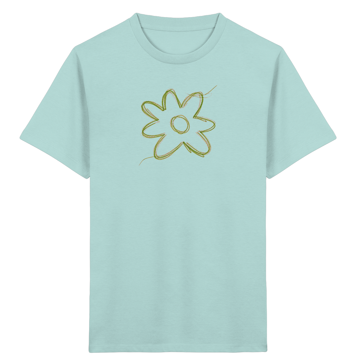 Grüne Zackenblume Kinder Shirt - Kinder Bio T-Shirt