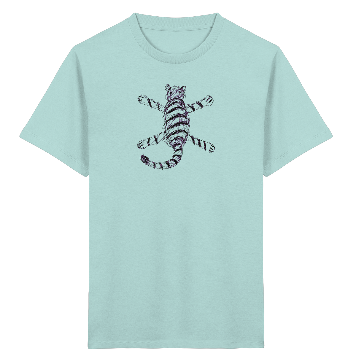 Tiger von oben gezeichnet - Kinder Bio T-Shirt