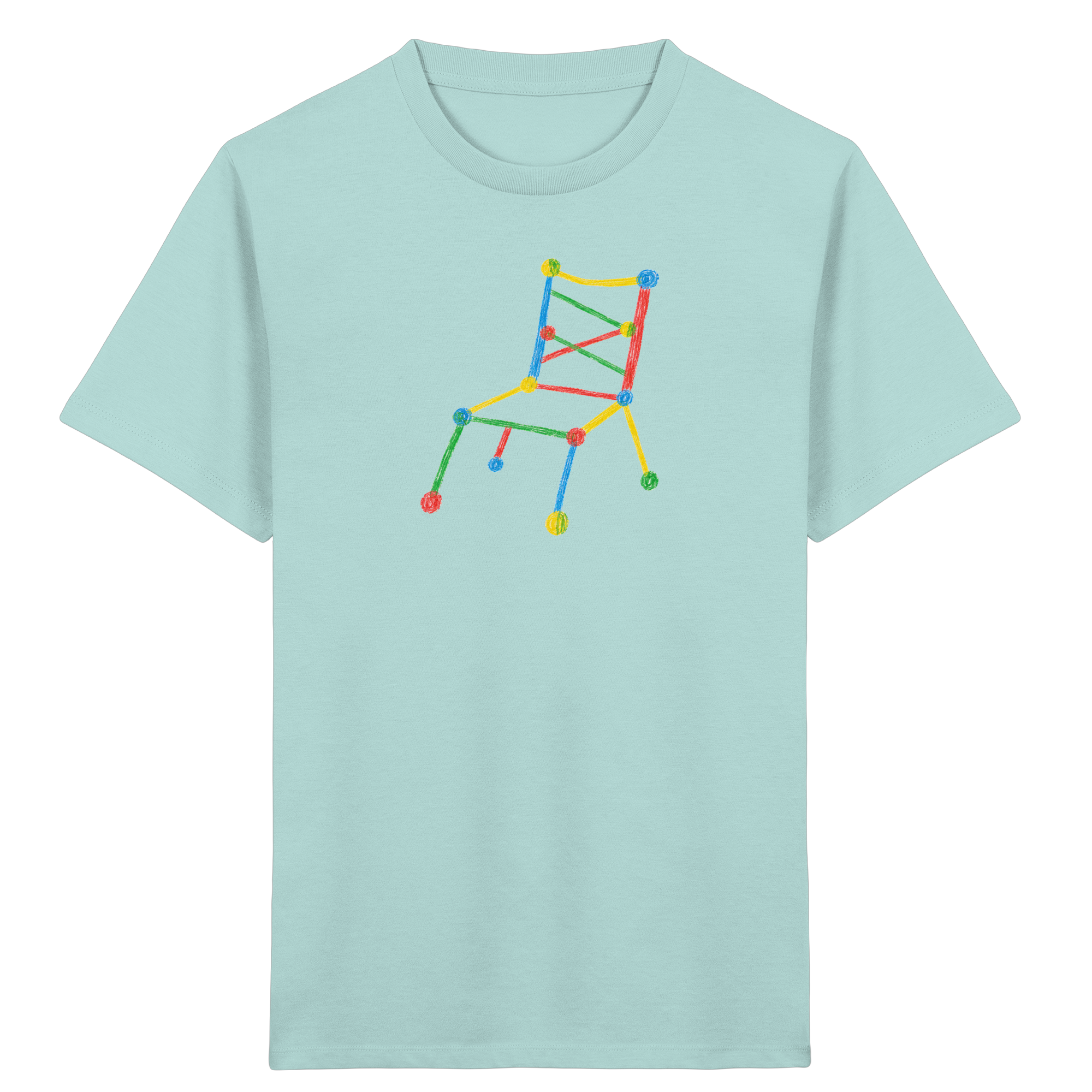 Bunter Kritzelstuhl Kinder T-Shirt