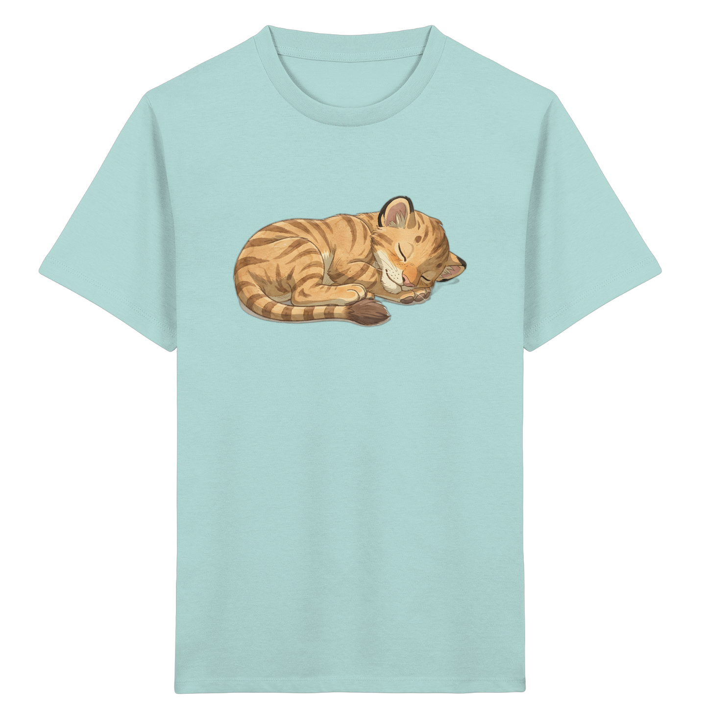 Schlafende Katze: Kuscheliges T-Shirt für Kinder - Kinder Bio T-Shirt