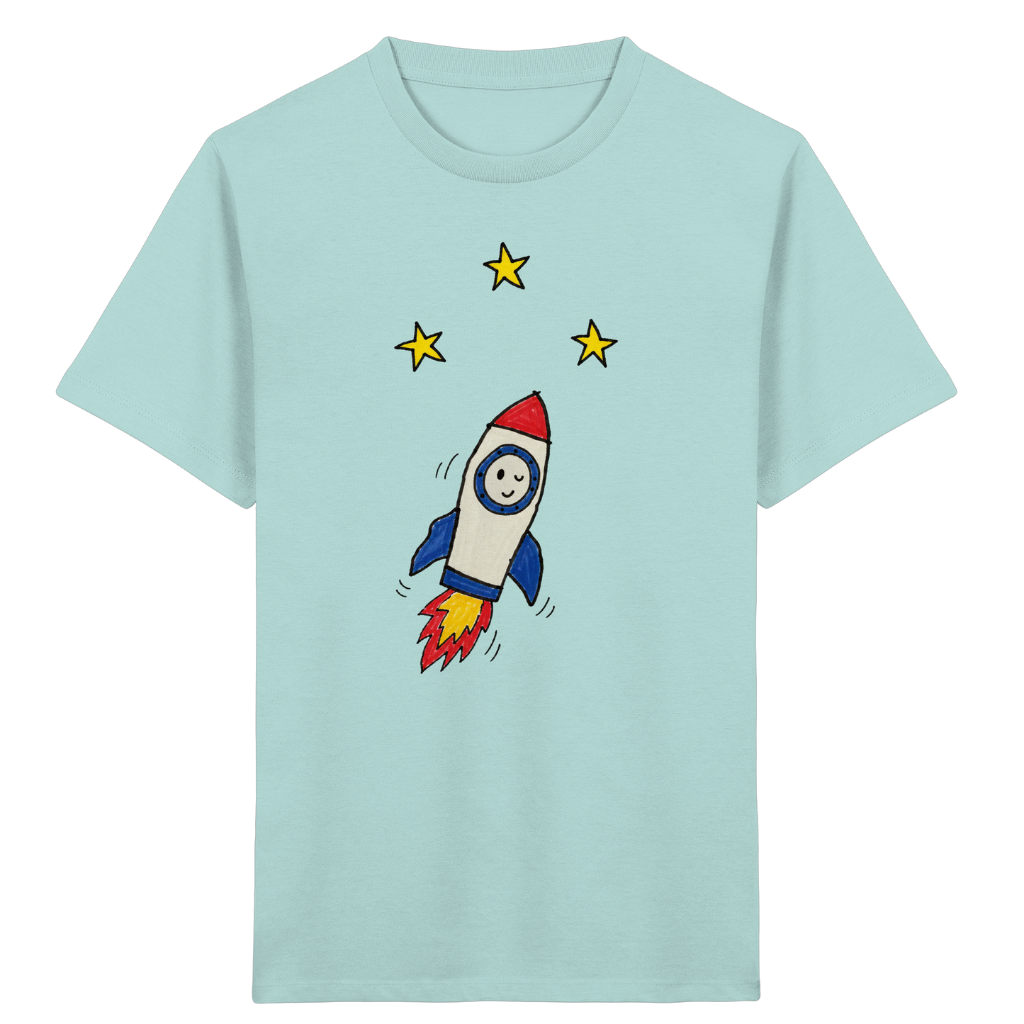 Fröhliches Raketen T-Shirt für Abenteurer - Kinder Bio T-Shirt