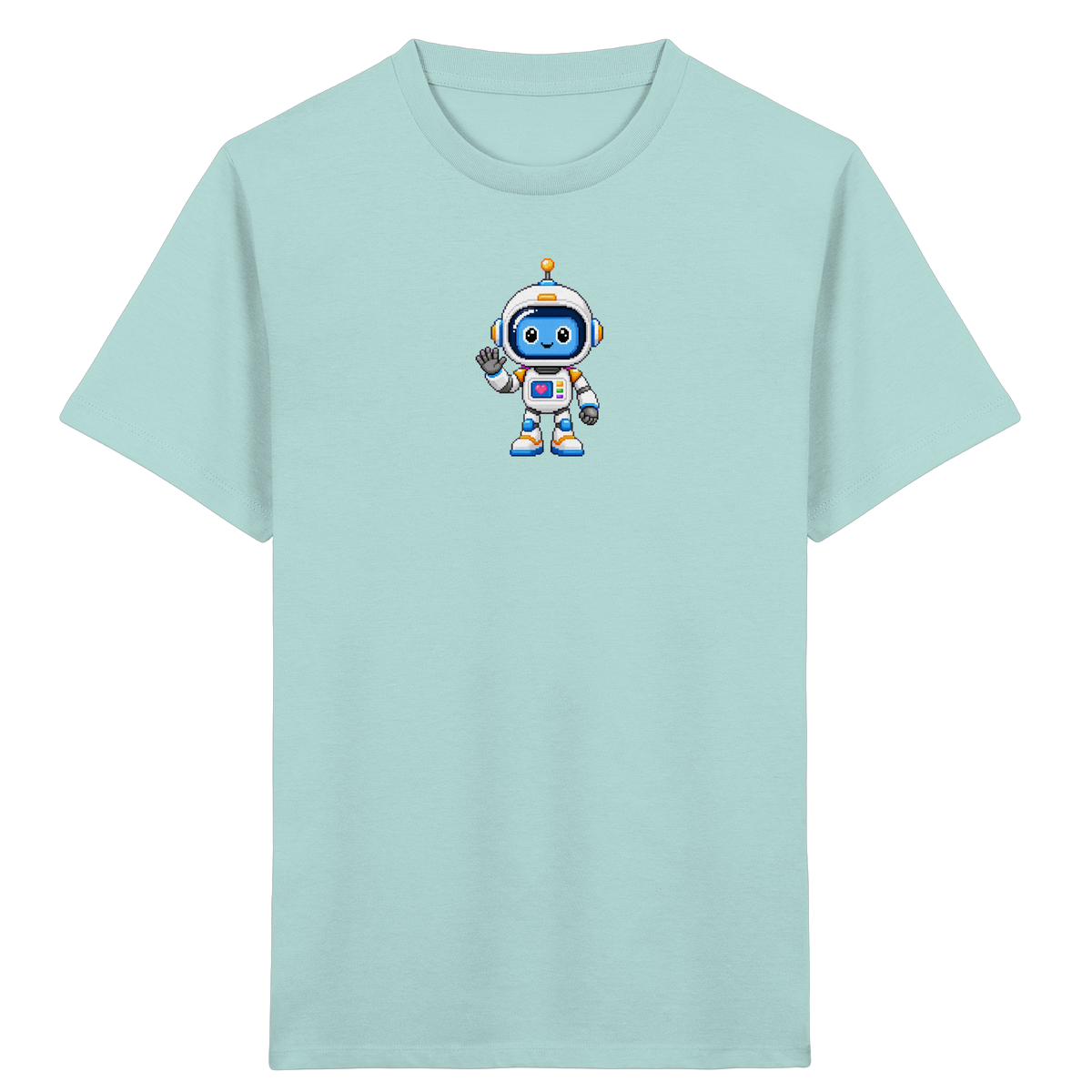 Roboter-Astronaut: Pixel-Herz-Weltraum-Shirt - Kinder T-Shirt