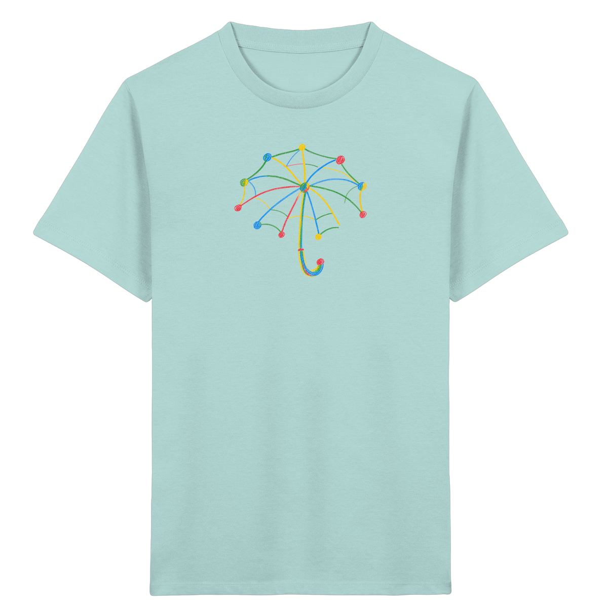 Bunter Farbpunkt Regenschirm - Kinder Bio T-Shirt