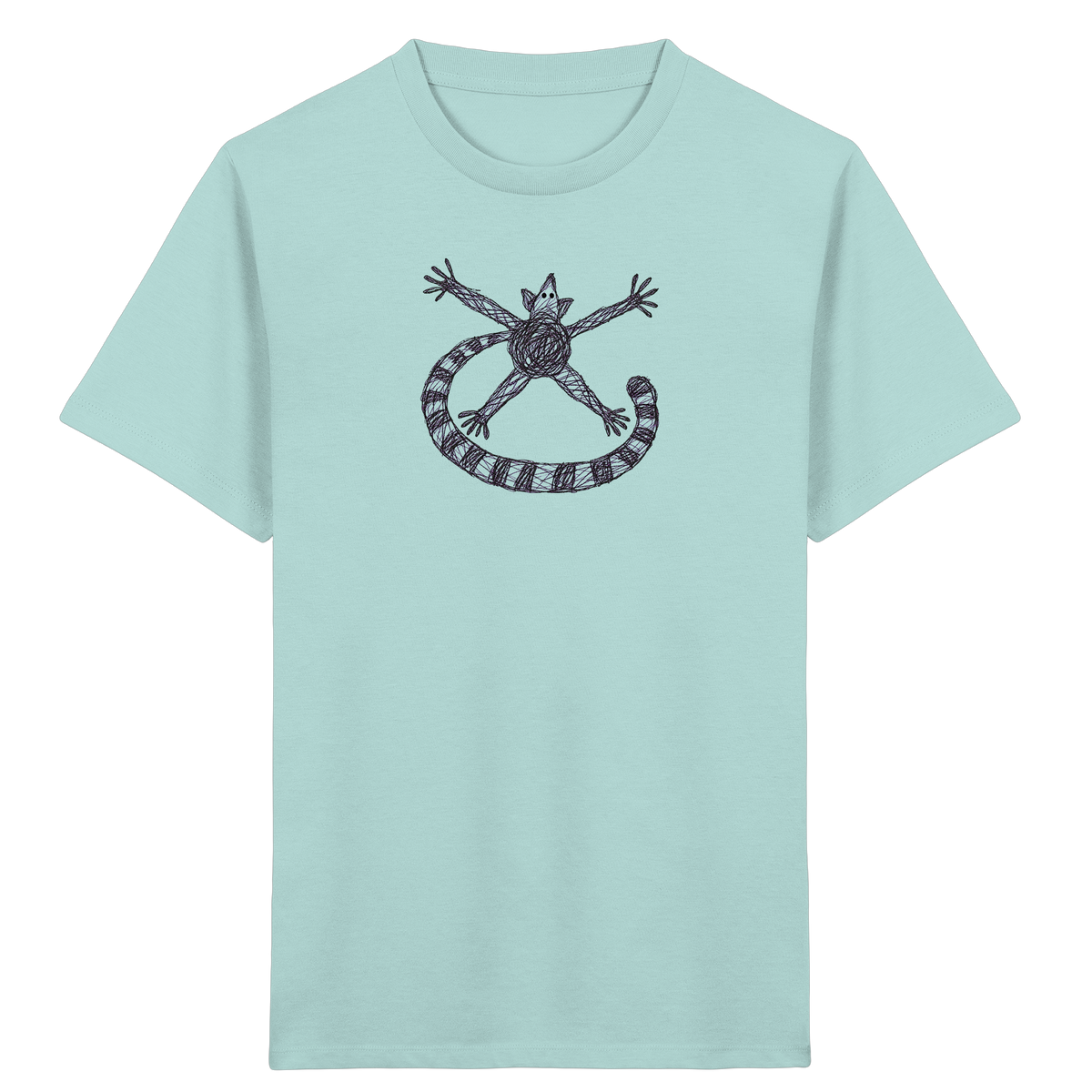 Lemur von oben gezeichnet - Kinder Bio T-Shirt