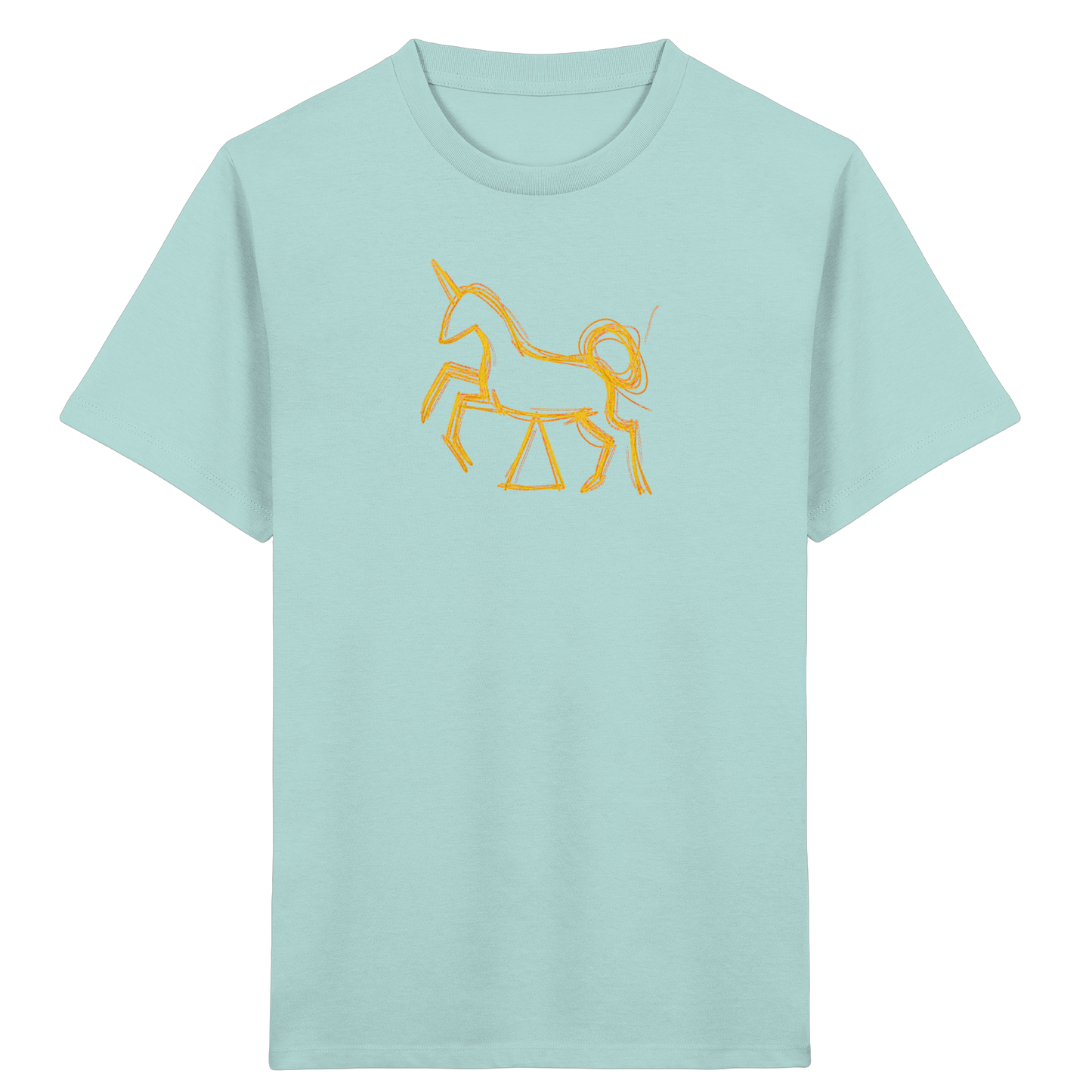 Currygelbes Einhorn zur Einschulung - Kinder Bio T-Shirt