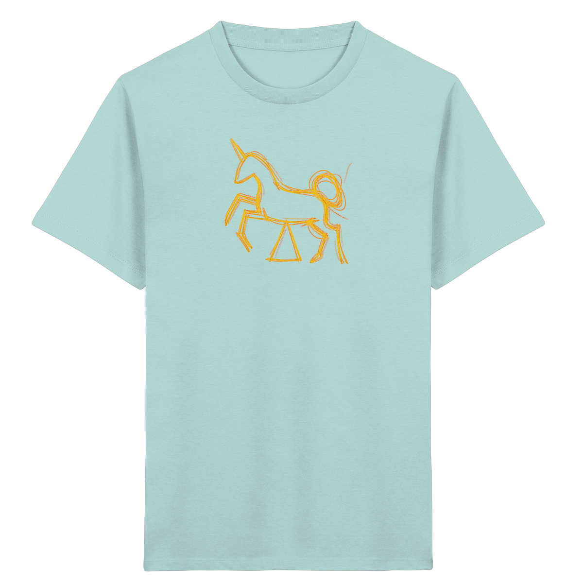 Currygelbes Einhorn zur Einschulung - Kinder Bio T-Shirt