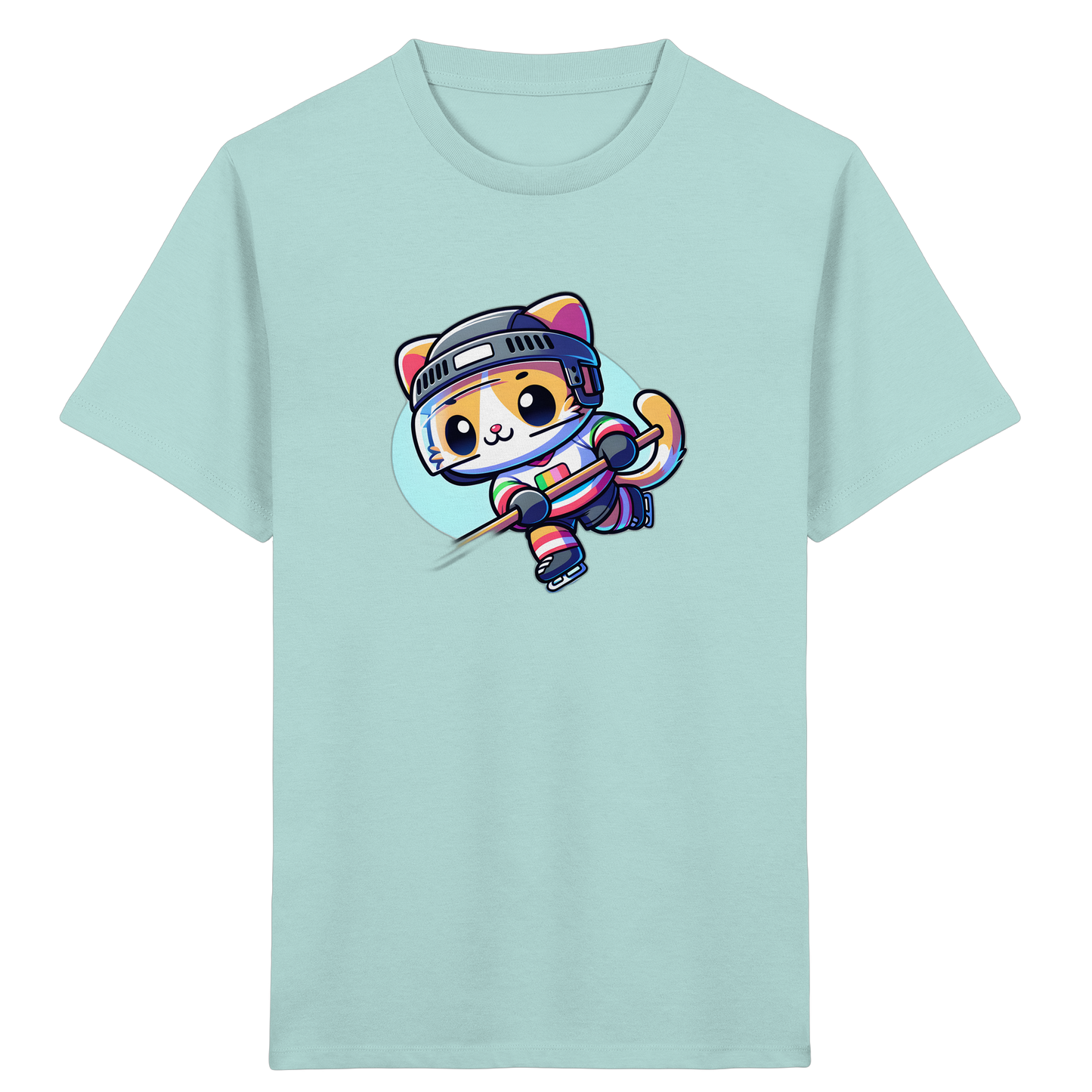 Eishockey Katze: Fröhliches Kinder T-Shirt