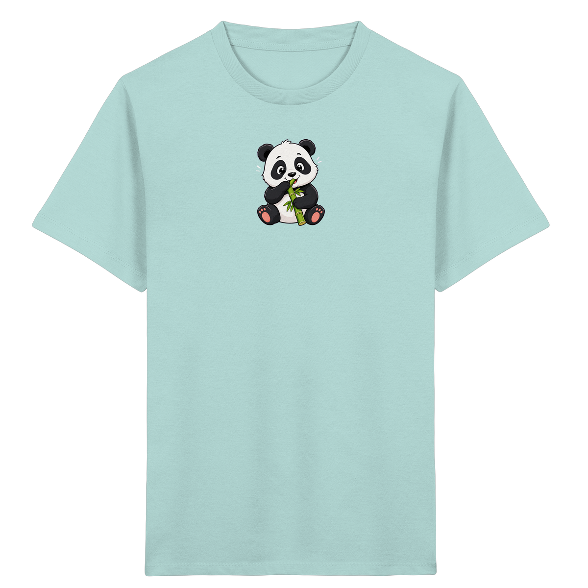 Niedlicher Panda isst Bambus T-Shirt - Kinder Bio T-Shirt