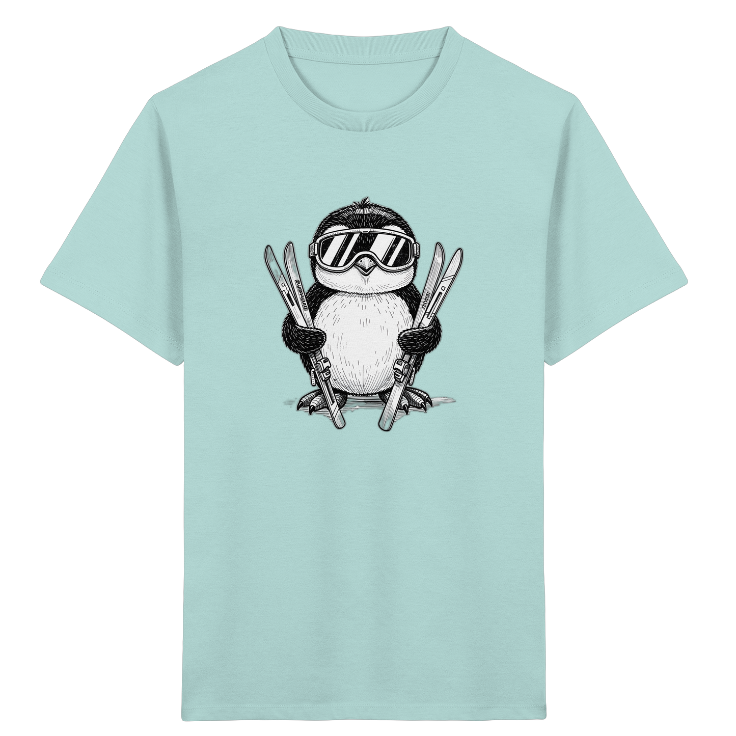Pinguin auf Skiern: Vintage Kinder T-Shirt - Kinder Bio T-Shirt