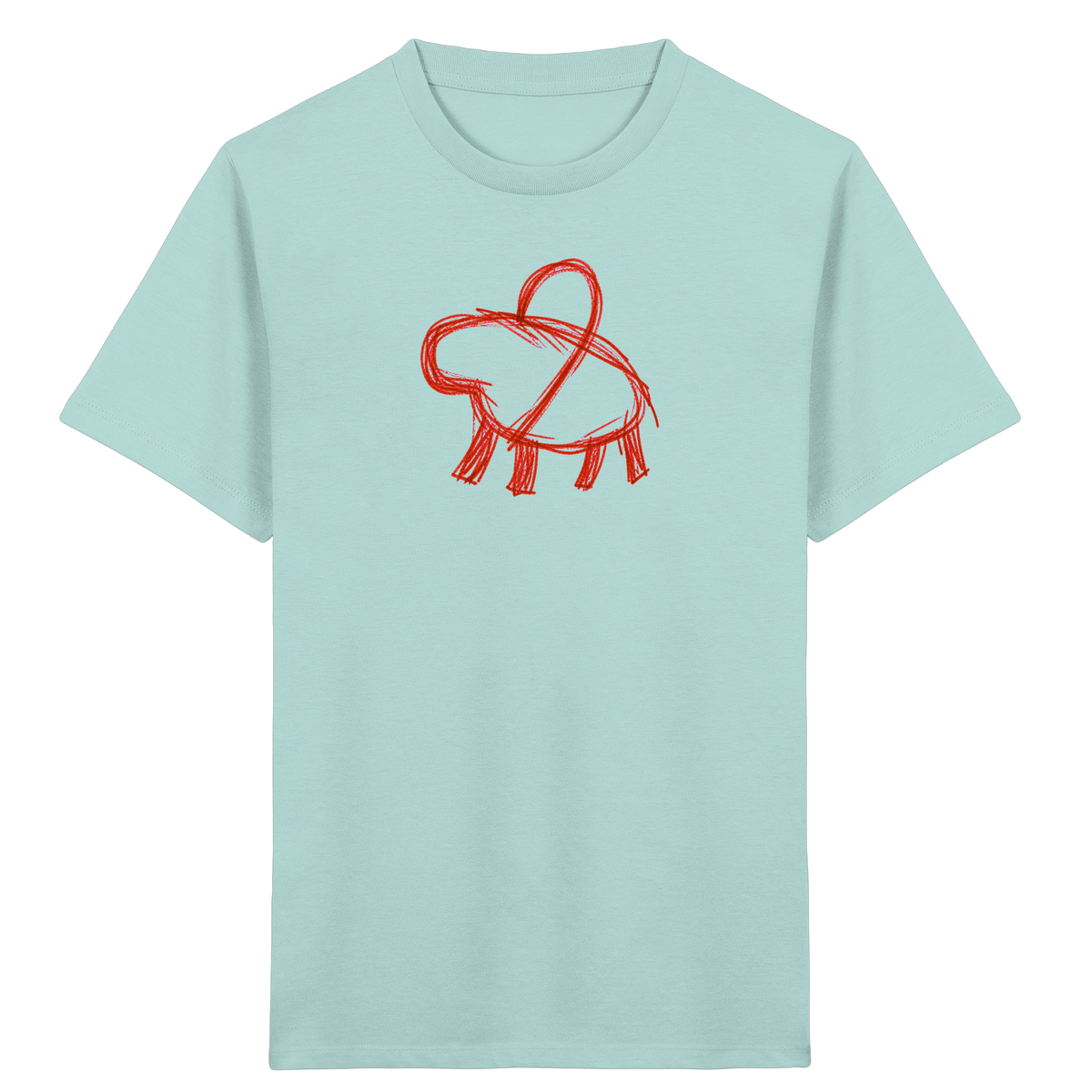Rostbraunes Capybara mit Ranzen - Kinder Bio T-Shirt