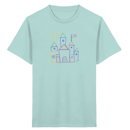 Fröhliches T-Shirt mit Märchenburg Motiv - Kinder Bio T-Shirt
