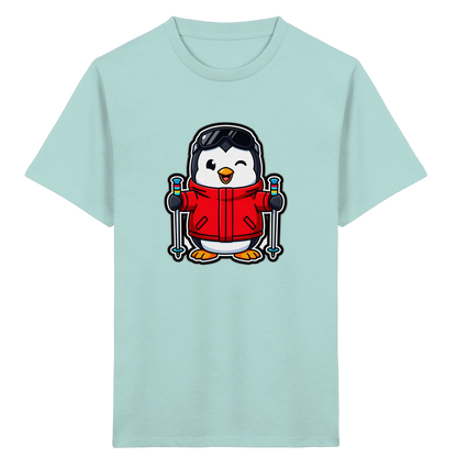 Fröhlicher Pinguin Ski Abenteuer Shirt - Kinder Bio T-Shirt