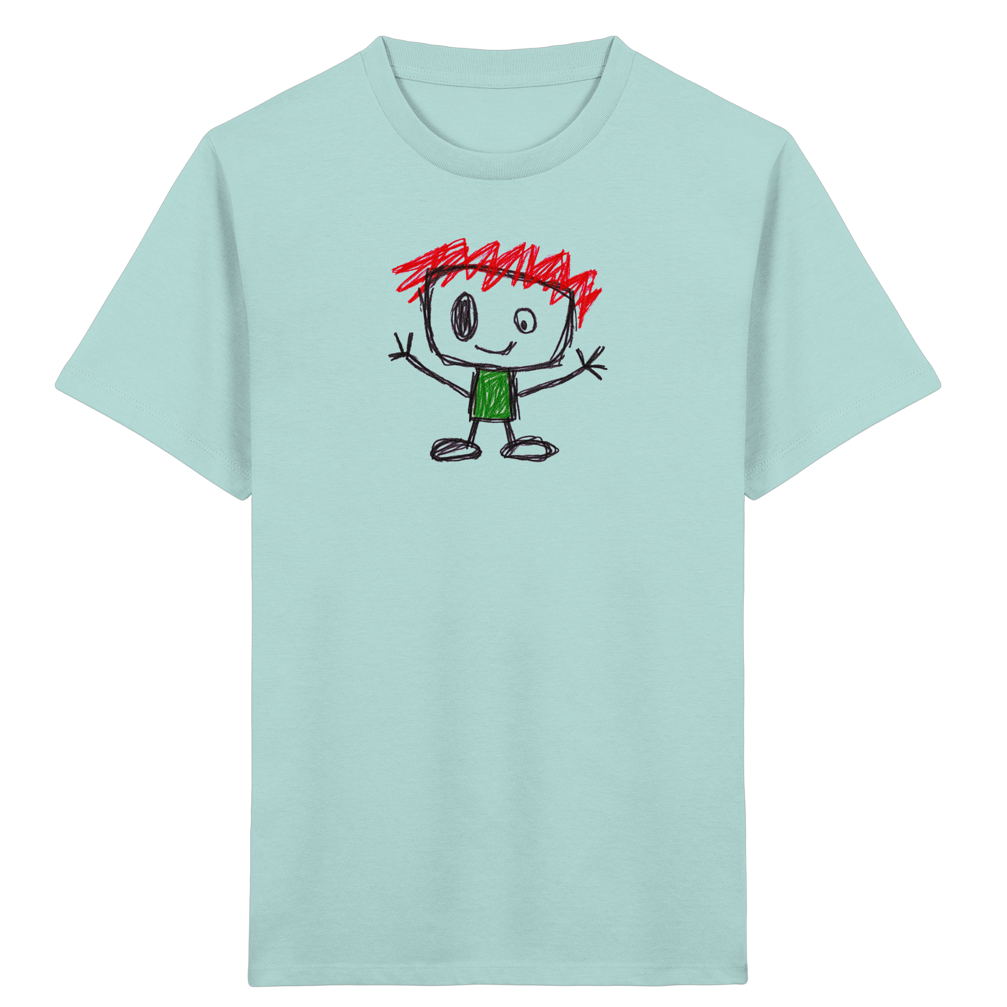 Kritzelkopf mit rotem Strubbelkamm Kinder T-Shirt