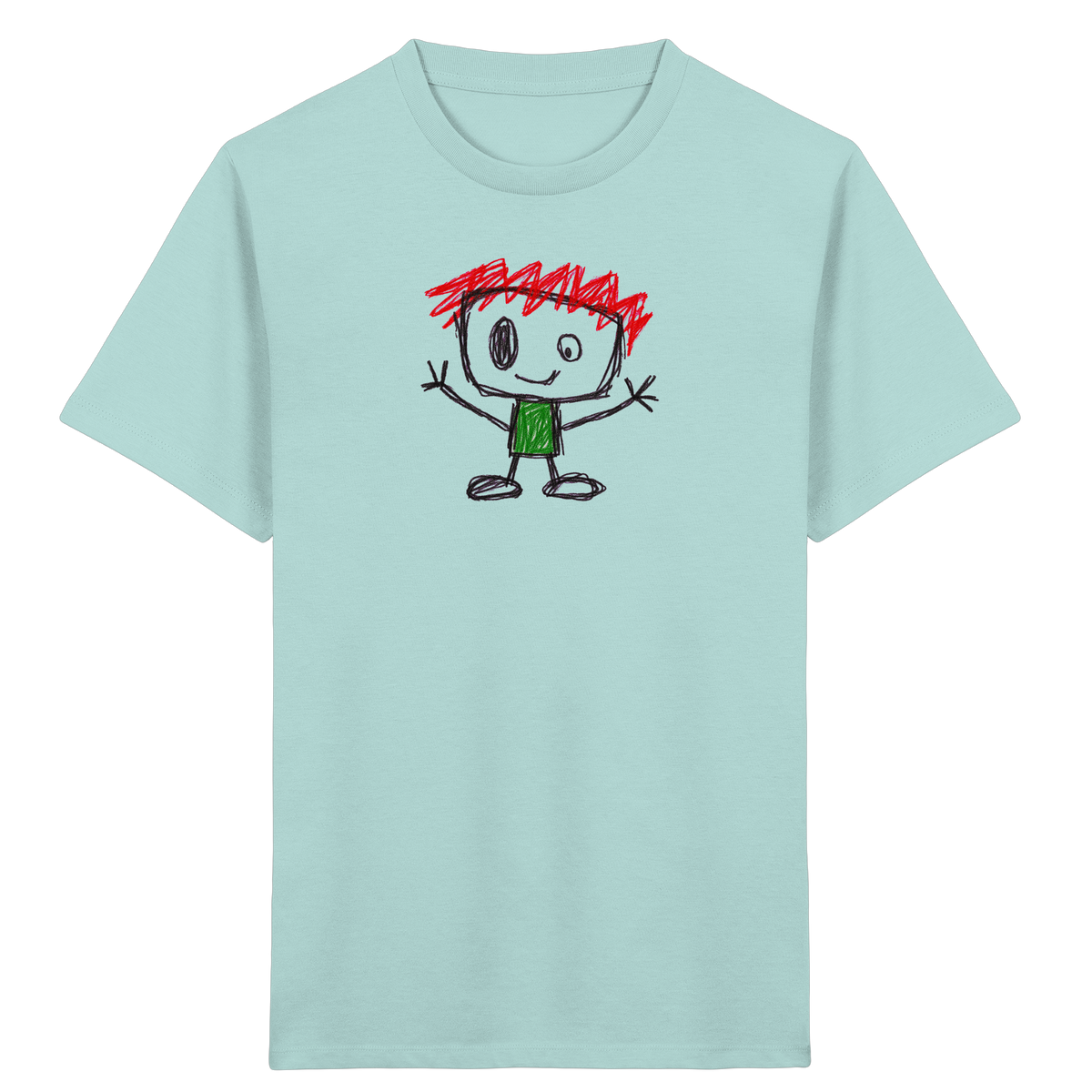 Kritzelkopf mit rotem Strubbelkamm - Kinder Bio T-Shirt