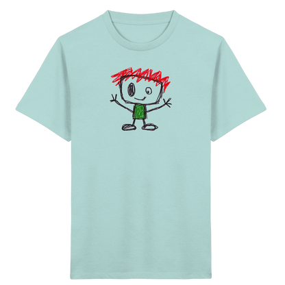 Kritzelkopf mit rotem Strubbelkamm - Kinder Bio T-Shirt