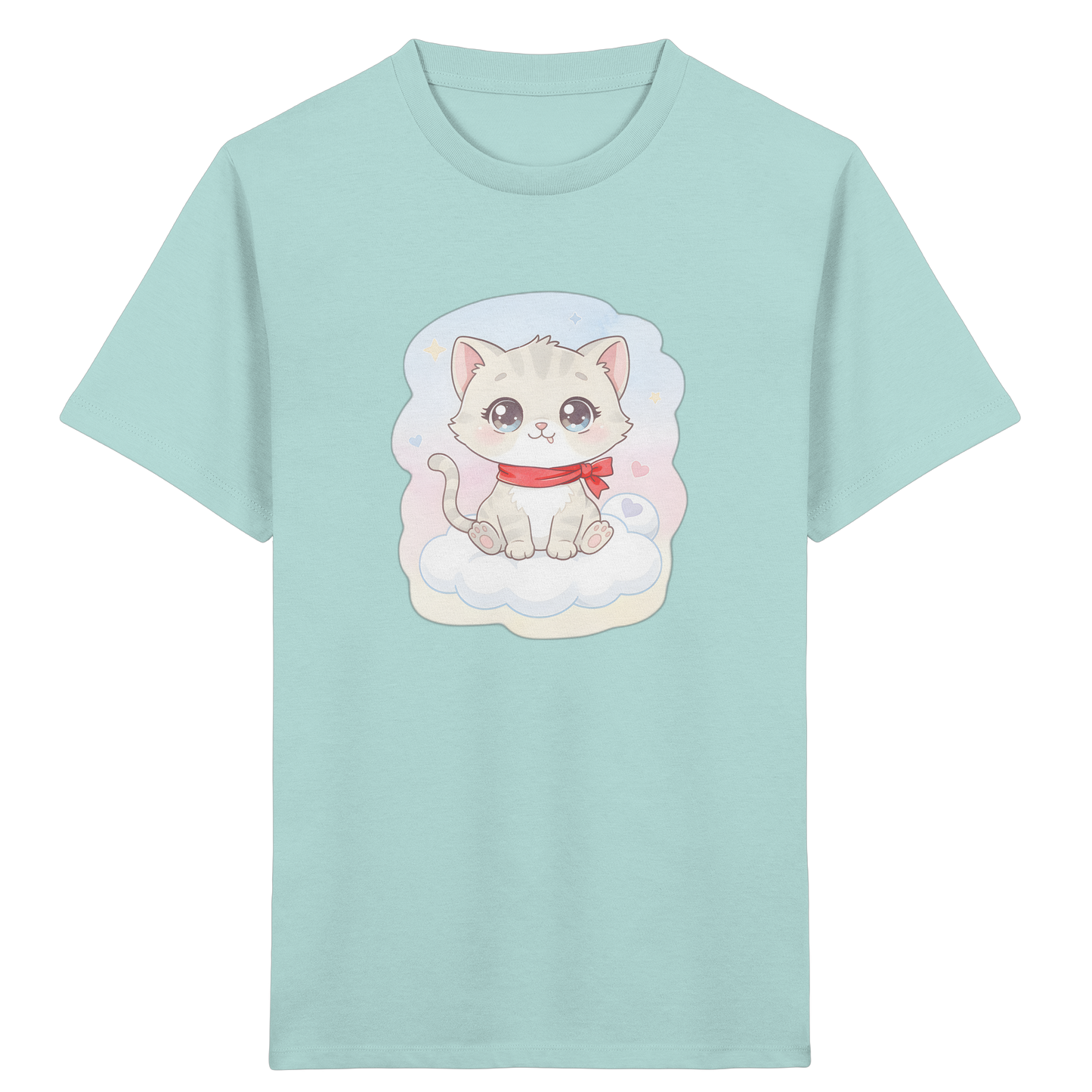 Katze auf Wolke: Süßes Mädchen T-Shirt