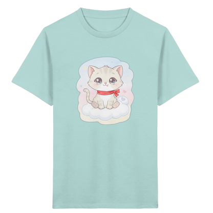 Kinder-T-Shirt mit Katze auf einer Wolke