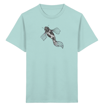 Koi von oben gezeichnet - Kinder Bio T-Shirt