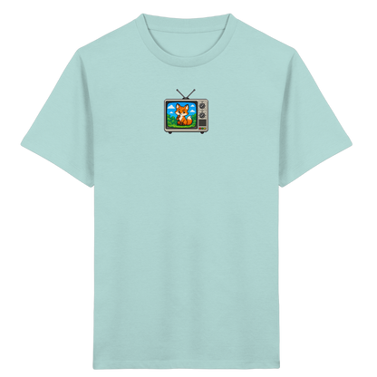 Pixel Fuchs im Retro Fernseher - Kinder Bio T-Shirt