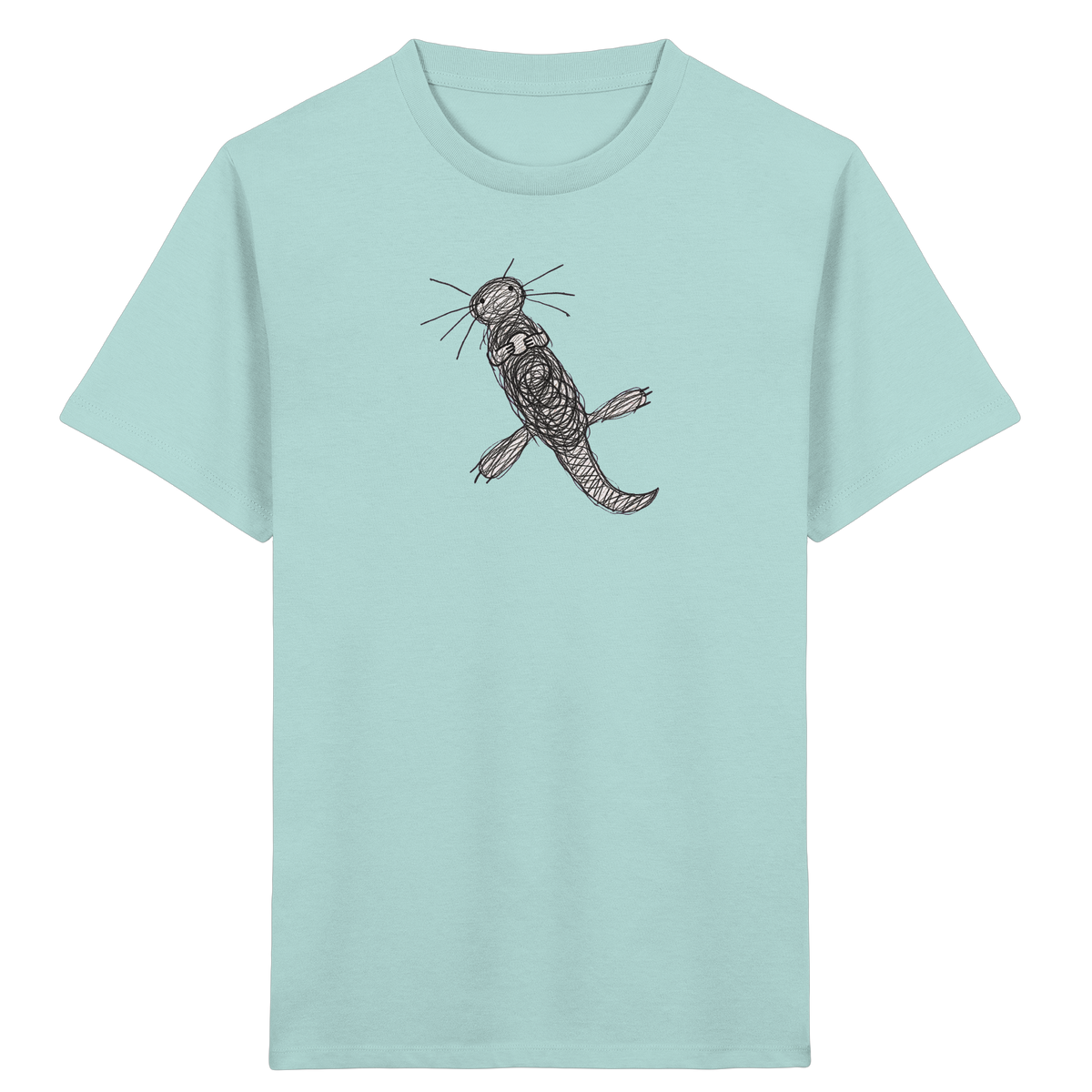 Otter von oben gezeichnet - Kinder Bio T-Shirt