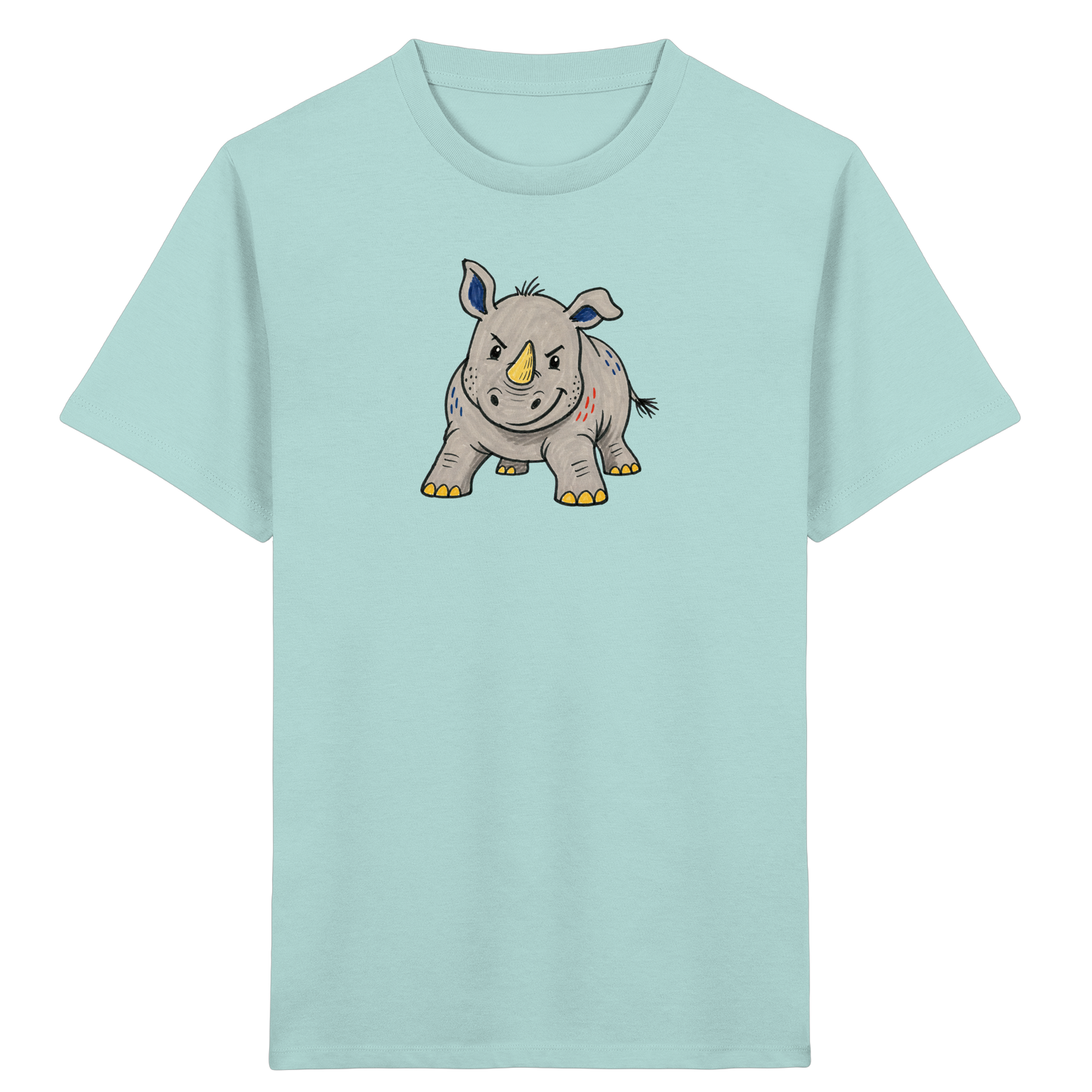 Cooles Nashorn T-Shirt fuer Wildfaenge - Kinder Bio T-Shirt