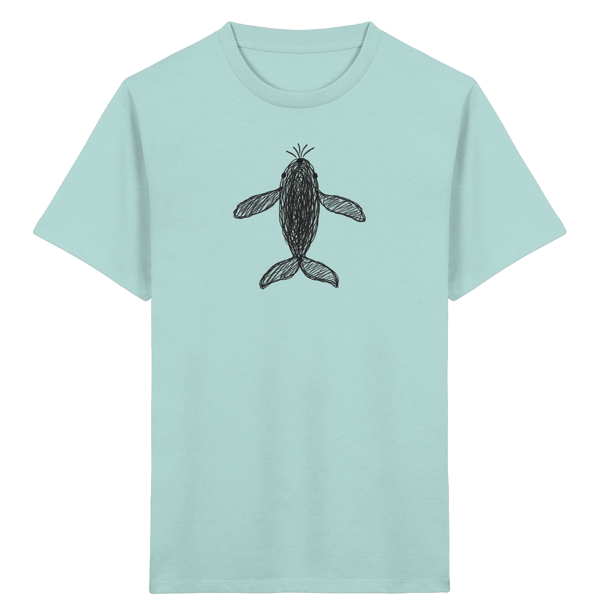 Wal von oben gezeichnet - Kinder Bio T-Shirt