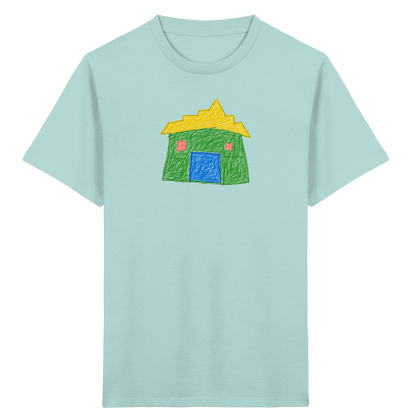 Grünes Haus mit Stufendach - Kinder Bio T-Shirt
