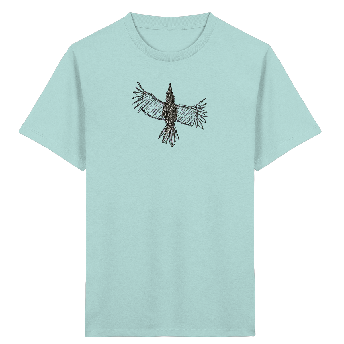 Rabe von oben gezeichnet - Kinder Bio T-Shirt