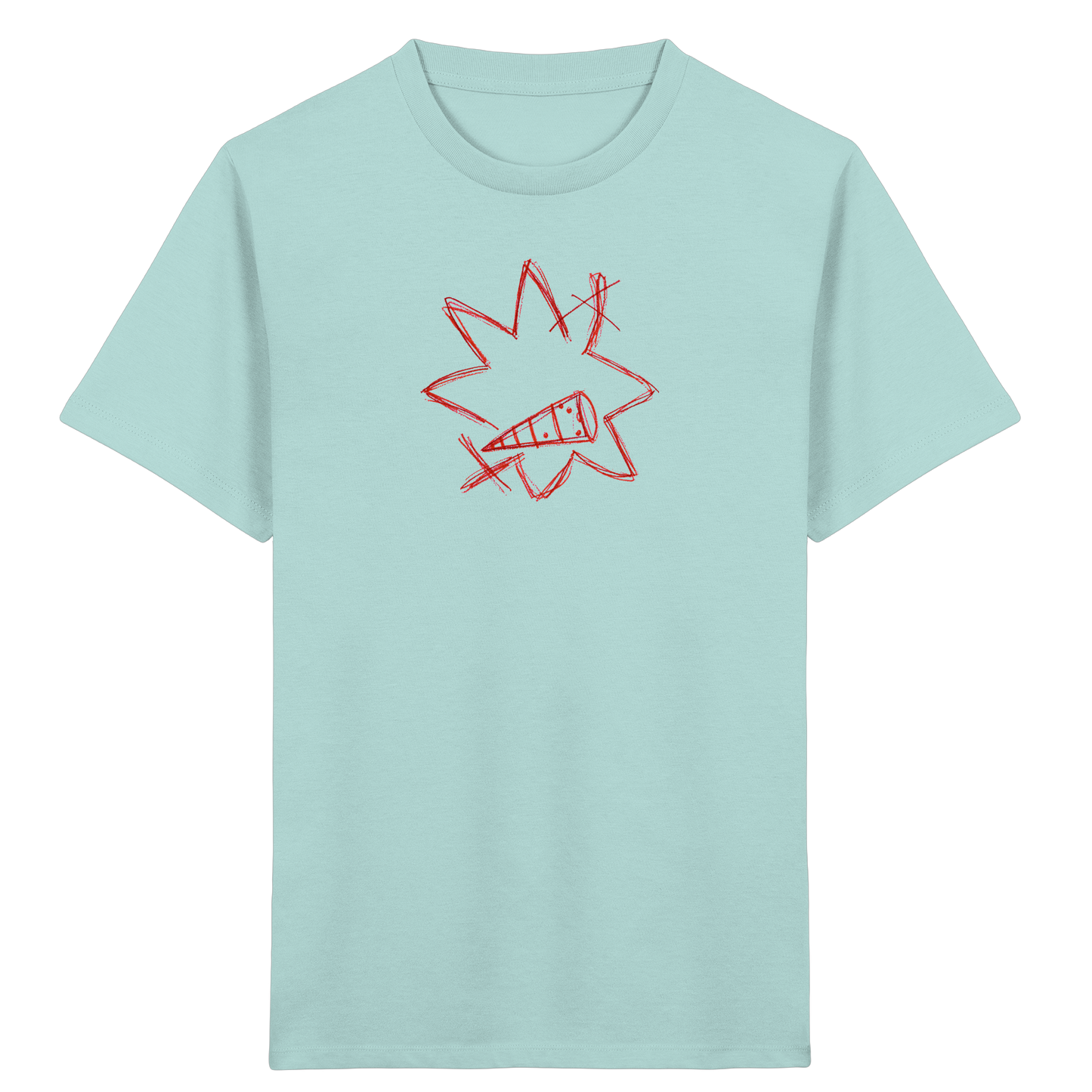Dunkelroter Mutstern zur Einschulung - Kinder Bio T-Shirt
