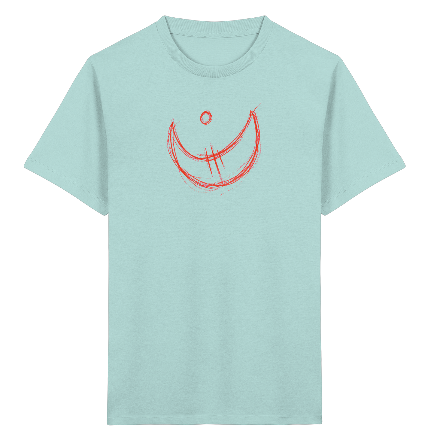 Korallroter Krakelmond für Kinder - Kinder Bio T-Shirt