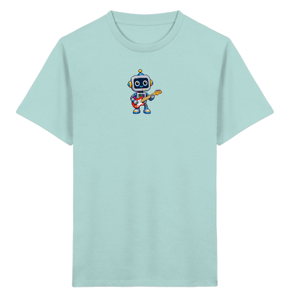 Pixel Roboter rockt E-Gitarre - Kinder T-Shirt