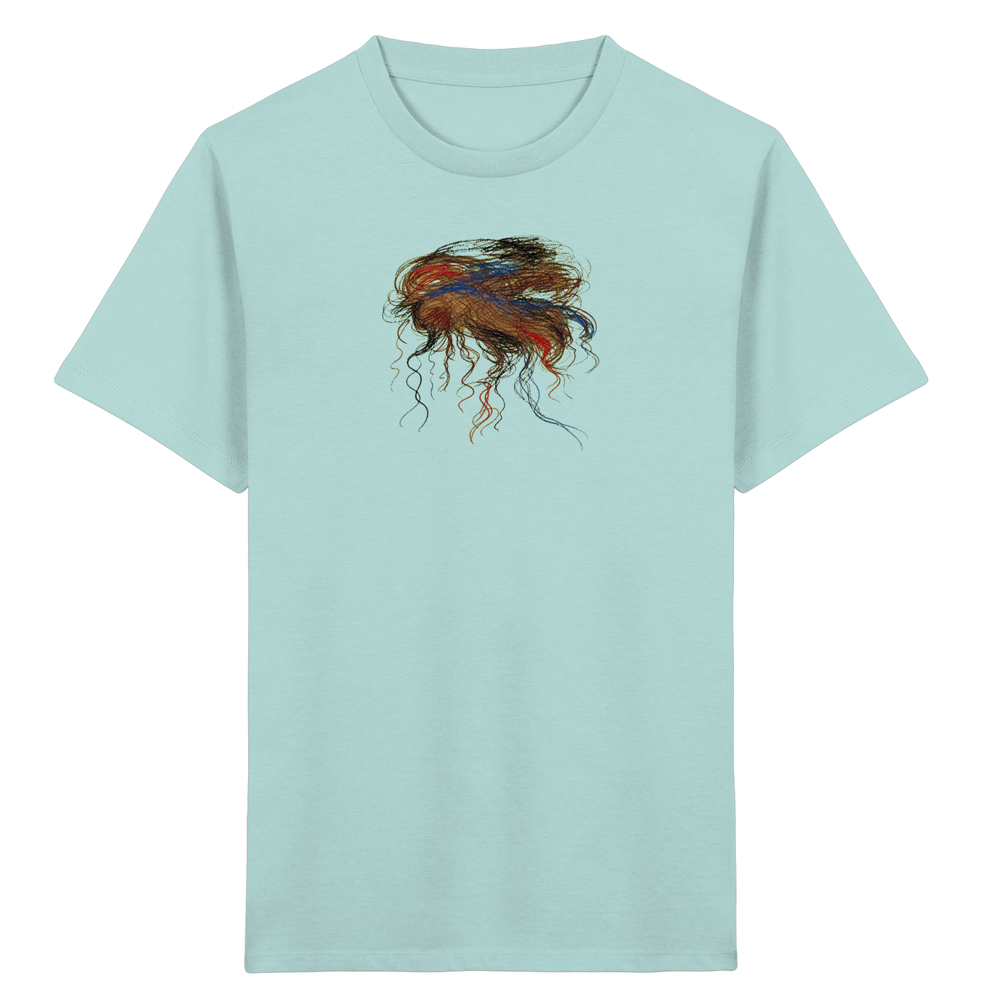 Caribbean-Blue Kinder Bio T-Shirt mit abstraktem Quallen-Motiv