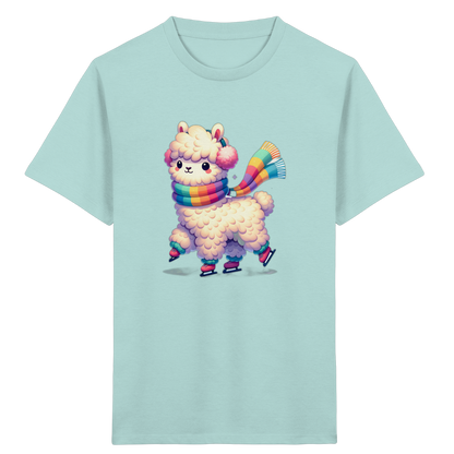 Alpaka auf Schlittschuhen – Kinder Bio-T-Shirt