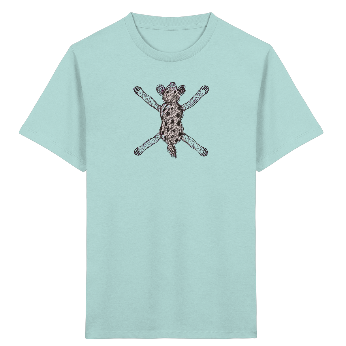 Hyäne von oben gezeichnet - Kinder Bio T-Shirt