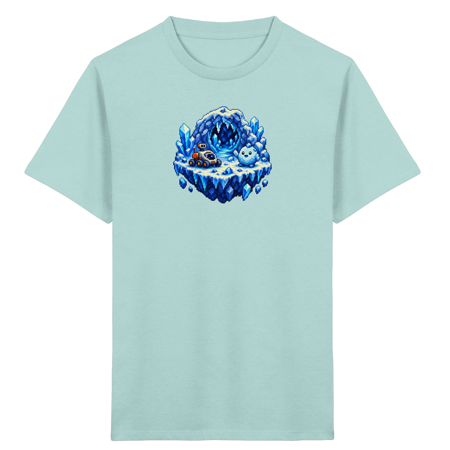 Abenteuerliches Pixel Eis-Geist T-Shirt - Kinder Bio T-Shirt