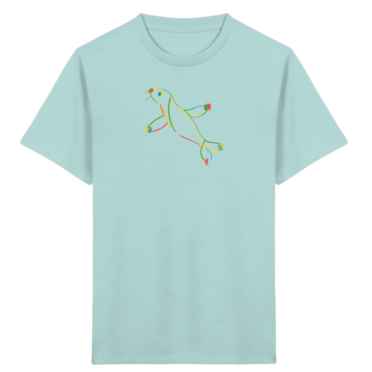 Bunte Farbpunkt Robbe Kinder - Kinder Bio T-Shirt